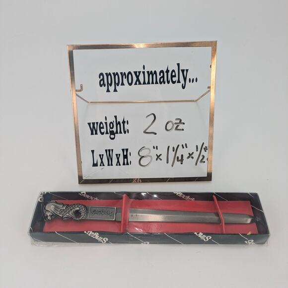 Merlion Letter Opener Metal VTG Singapore Silver Color Mermaid Lion Office - Picture 1 of 4